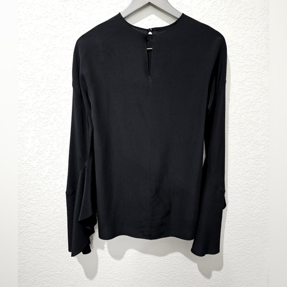 GIVENCHY silk black bell sleeve blouse - Picture 4 of 9